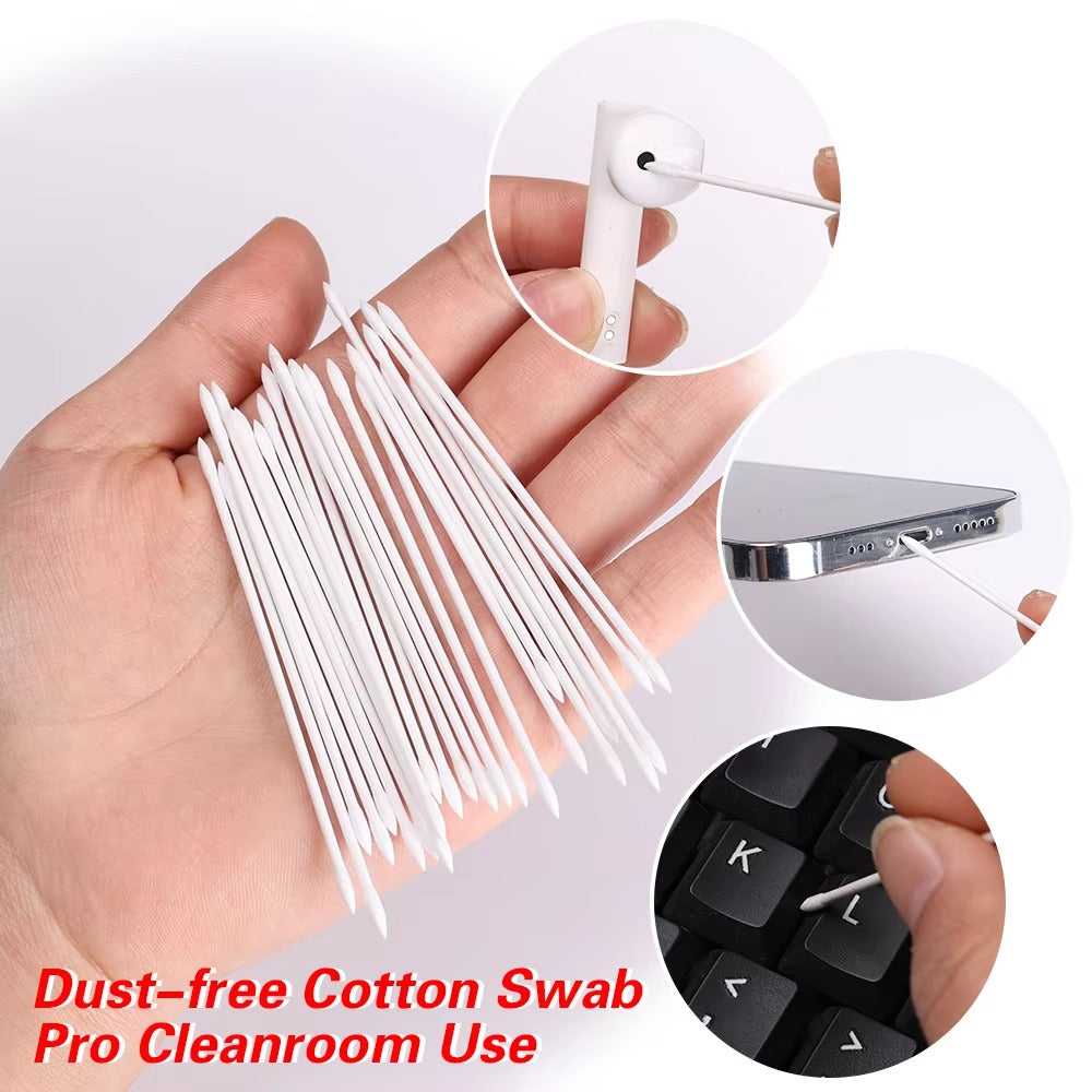 High Quality Cotton Cleaning Swabs for AirPods – Disposable Dust-Free Earbud Cleaner Sticks for iPhone, Keyboard & Phone Care