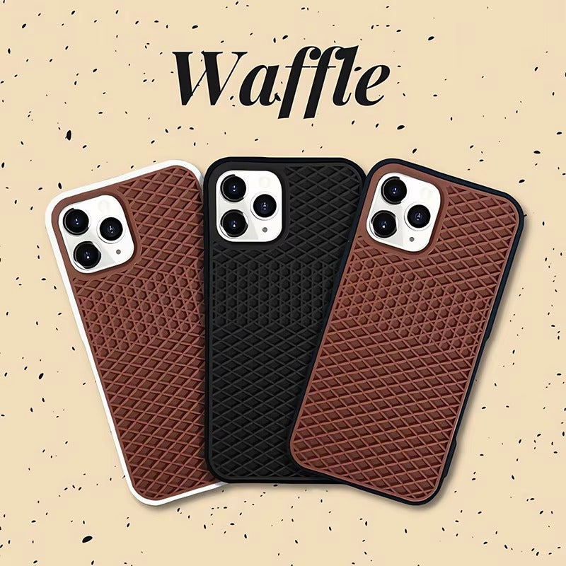 High Quality Apple iPhone Case, MagSafe Compatible, Camera Lens & Screen Protection, Ultra Thin, Shockproof, Magnetic Full All Around Cover – Waffle Shoe Sole Style Silicone Case with Grippy Back Design