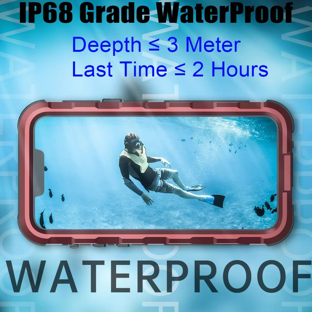 Robust Apple iPhone Case MagSafe Compatible, Camera Lens & Screen Protection, Ultra Thin Shockproof Magnetic Full All Around Protection Cover with IP68 Metal Military Design