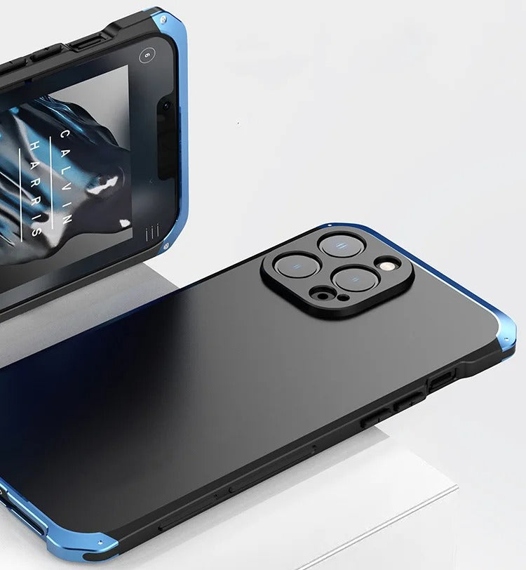 Robust Apple iPhone Case, MagSafe Compatible, Camera Lens & Screen Protection, Ultra Thin, Shockproof, Magnetic Full All Around Cover – Metal Armor Case with Aluminum + PC Shell for Rugged Full-Body Protection