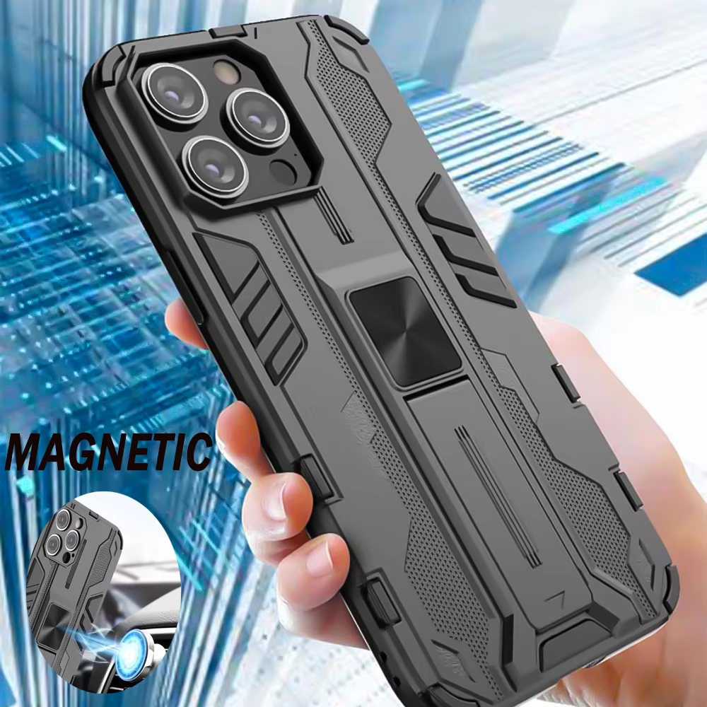 Robust Apple iPhone Case, MagSafe Compatible, Camera Lens and Screen Protection, Ultra Thin, Shockproof, Magnetic, Full All Around Protection, Armor Magnetic Holder Cover