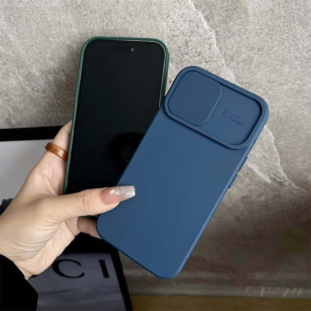 High Quality Apple iPhone Case Ultra Thin Shockproof Magnetic Full All Around Protection Cover with Sliding Camera Armor Back