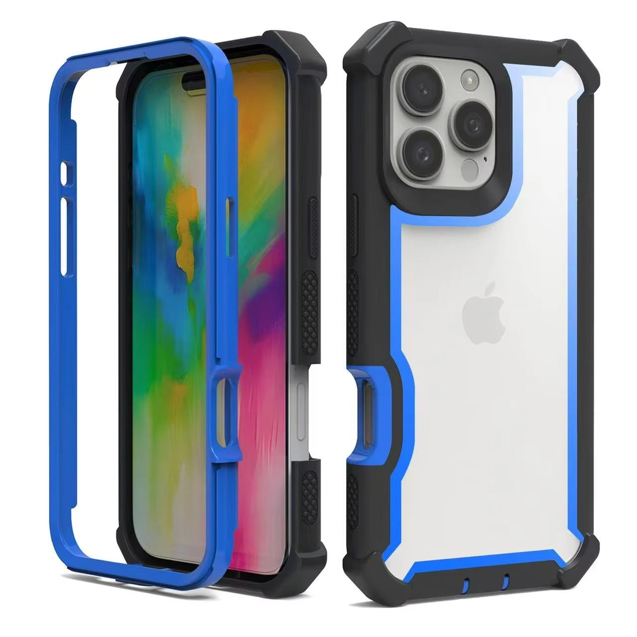 Robust Apple iPhone Case, MagSafe Compatible, Camera Lens & Screen Protection, Ultra Thin, Shockproof, Magnetic Full All Around Cover – Rugged Hybrid TPU Case with Transparent Silicone Back & Hard PC Bumper Frame