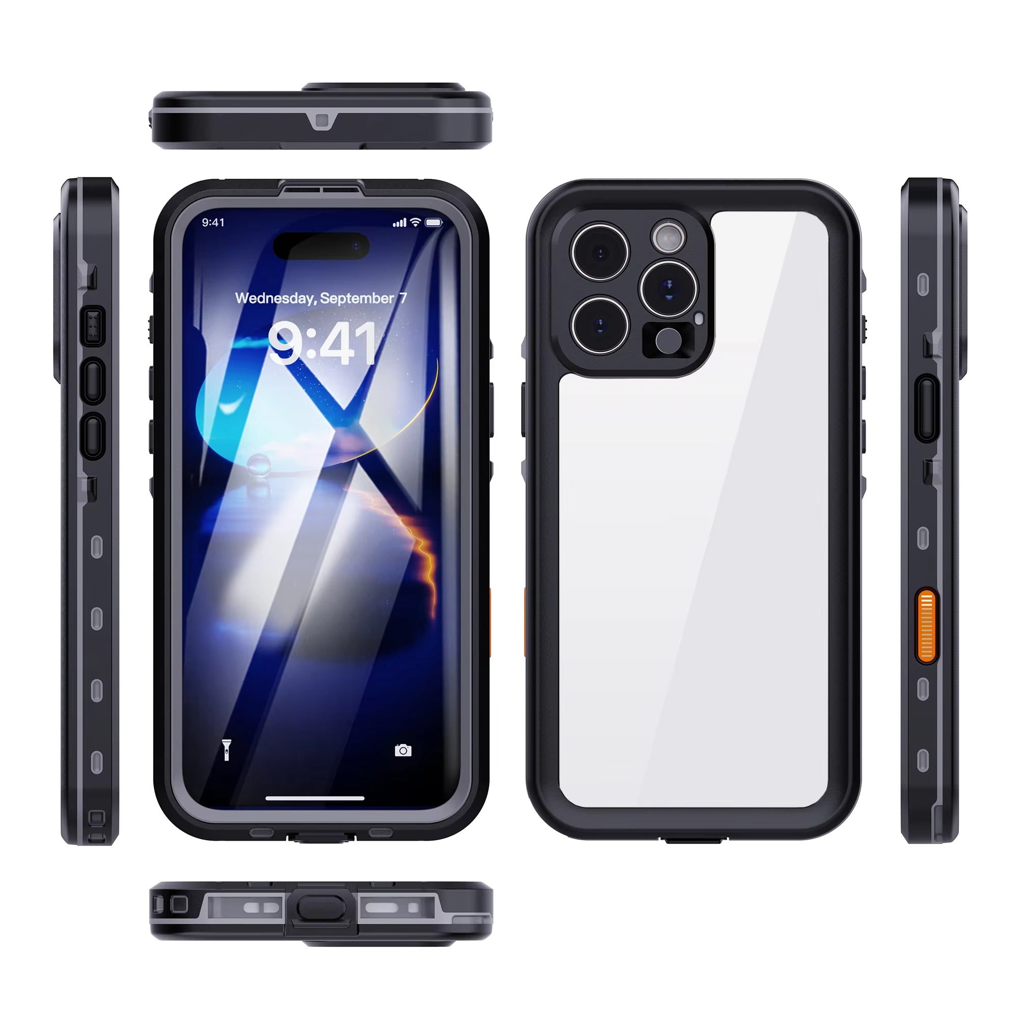 Luxury Apple iPhone Case MagSafe Compatible, Camera Lens & Screen Protection, Ultra Thin Shockproof Magnetic Full All Around Protection Cover with IP68 Waterproof 360 Seal Design