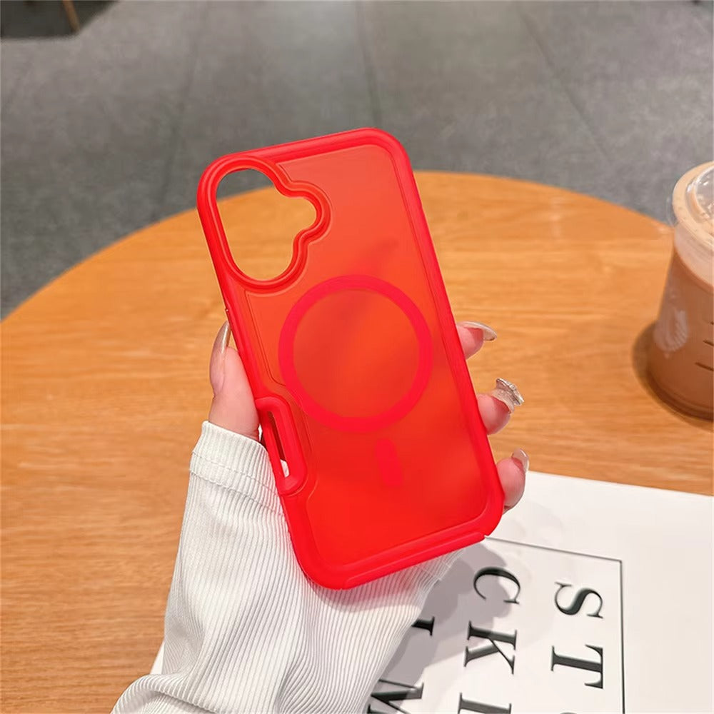 High Quality Apple iPhone Case, MagSafe Compatible, Camera Lens & Screen Protection, Ultra Thin, Shockproof, Magnetic Full All Around Cover – Dual Color Matte Armor Case with Wrist Strap & Magnetic Lanyard