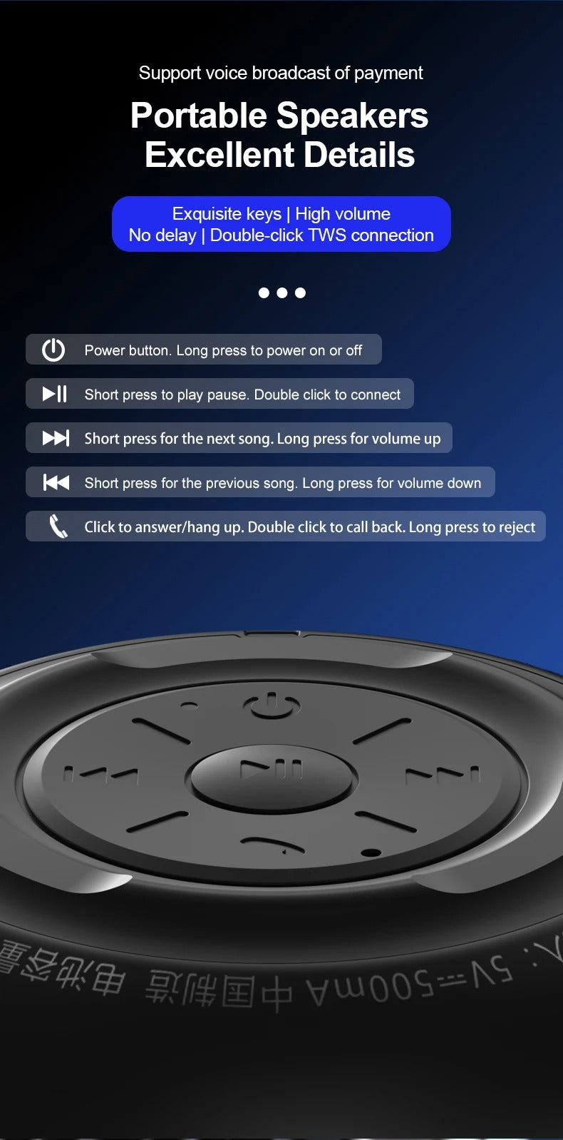 Premium RGB Bluetooth Speaker – Portable Wireless Mini Subwoofer with HiFi Stereo Sound, 360° Surround, TWS Pairing, TF Card, Long Battery Life