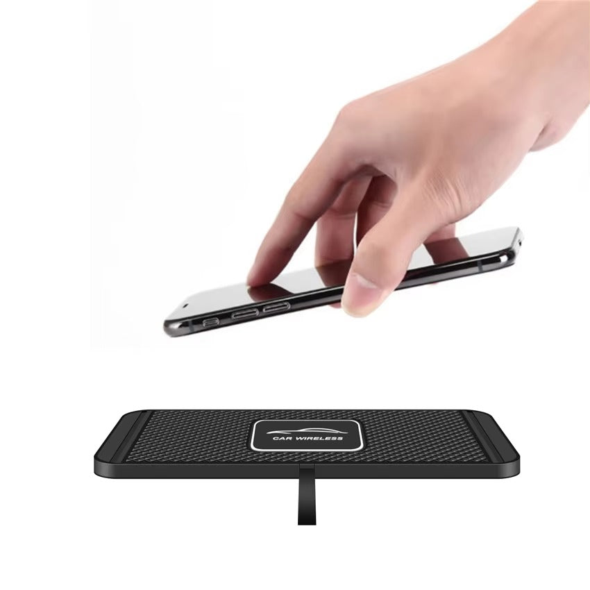 Premium, Wireless Car Charger, with Silicone, Anti-Slip Pad, Fast Charging, Cradle Dock, for iPhone, Smartphones, Car Dashboard