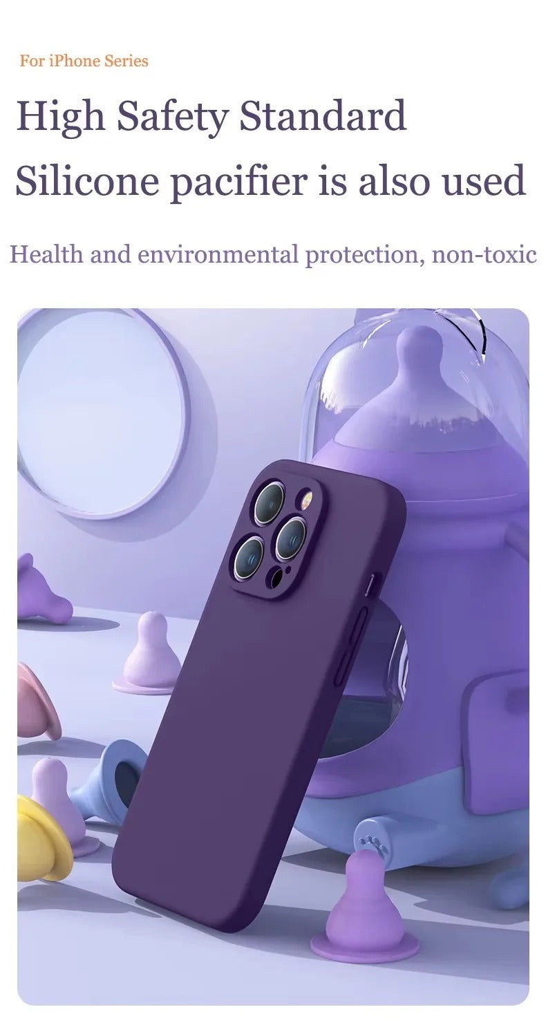 High Quality Apple iPhone Case, MagSafe Compatible, Camera Lens & Screen Protection, Ultra Thin, Shockproof, Magnetic Full All Around Cover – Soft Silicone Solid Color Case with Antiskid Grip & Protective Finish