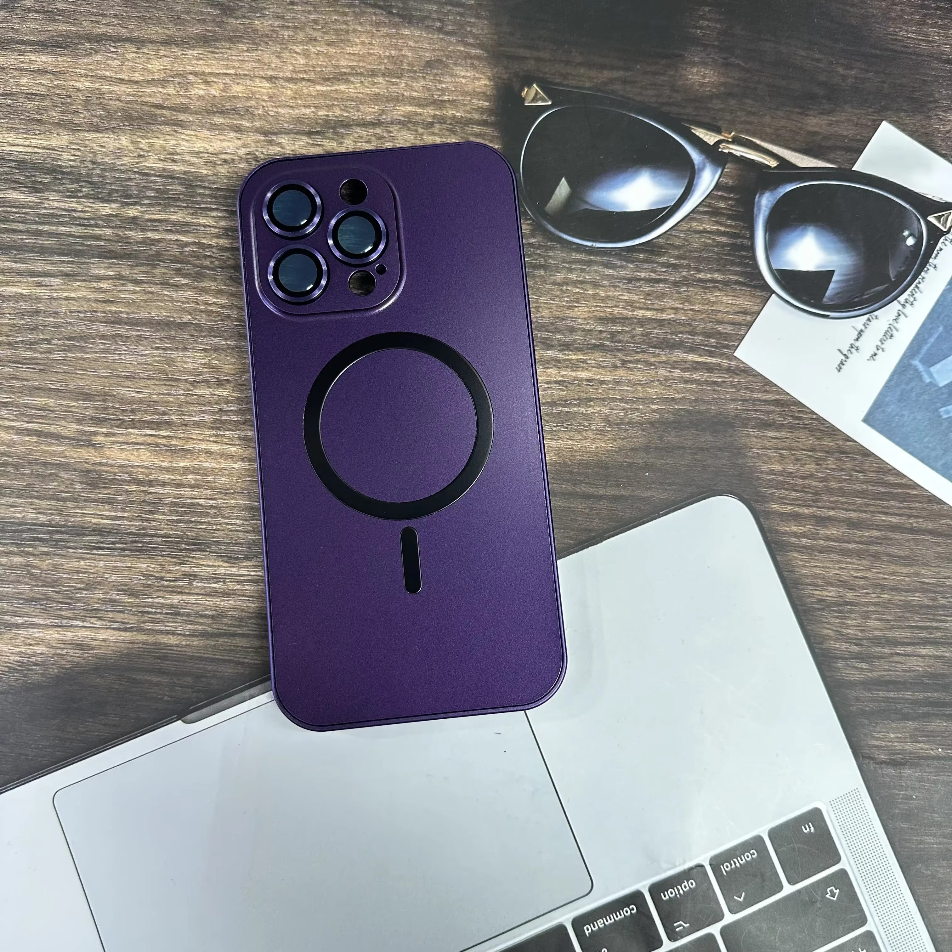 Premium Apple iPhone Case, MagSafe Compatible, Camera Lens & Screen Protection, Ultra Thin, Shockproof, Magnetic Full All Around Cover – Aluminum Metal Frame Case with Hard PC Back for Stylish Impact Protection