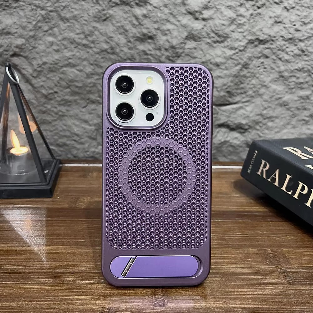 Luxury Apple iPhone Case, MagSafe Compatible, Camera Lens & Screen Protection, Ultra Thin, Shockproof, Magnetic Full All Around Cover – Breathable Heat Dissipation Case with Titanium Hard Back & Wireless Charging Support