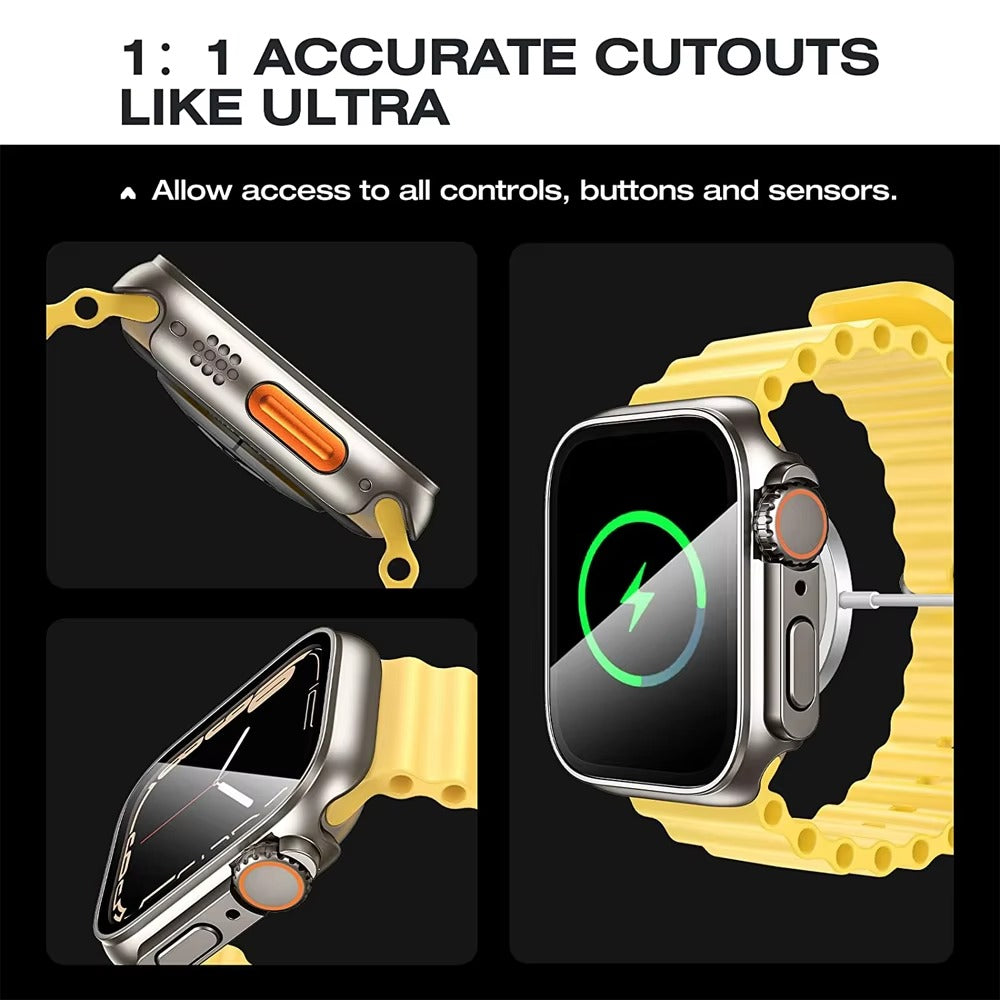 Premium Smartwatch Case with Tempered Glass – Full Cover Shockproof Screen Protector, Ultra-Thin Touch-Sensitive Bumper for 40mm 41mm 44mm 45mm