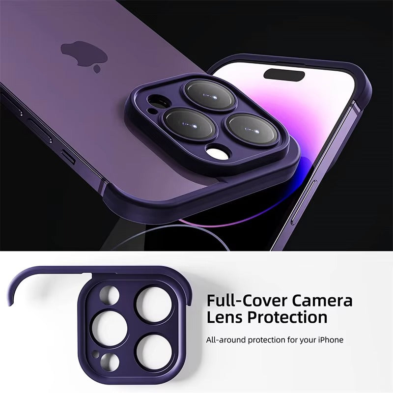 Premium Apple iPhone Case, MagSafe Compatible, Camera Lens & Screen Protection, Ultra Thin, Shockproof, Magnetic Full All Around Cover – Frameless TPU Silicone Bumper Case with Built-In Glass Lens Protector
