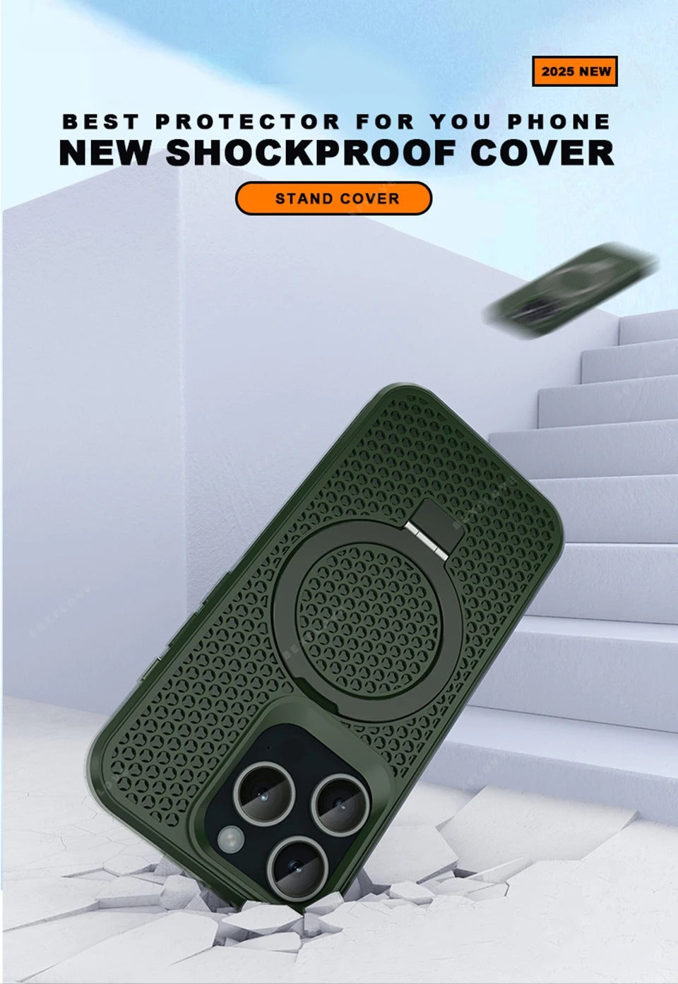 Luxury Apple iPhone Case, MagSafe Compatible, Camera Lens & Screen Protection, Ultra Thin, Shockproof, Magnetic Full All Around Cover – Matte Magnetic Case with Holder, Heat Dissipation & Wireless Charging Support