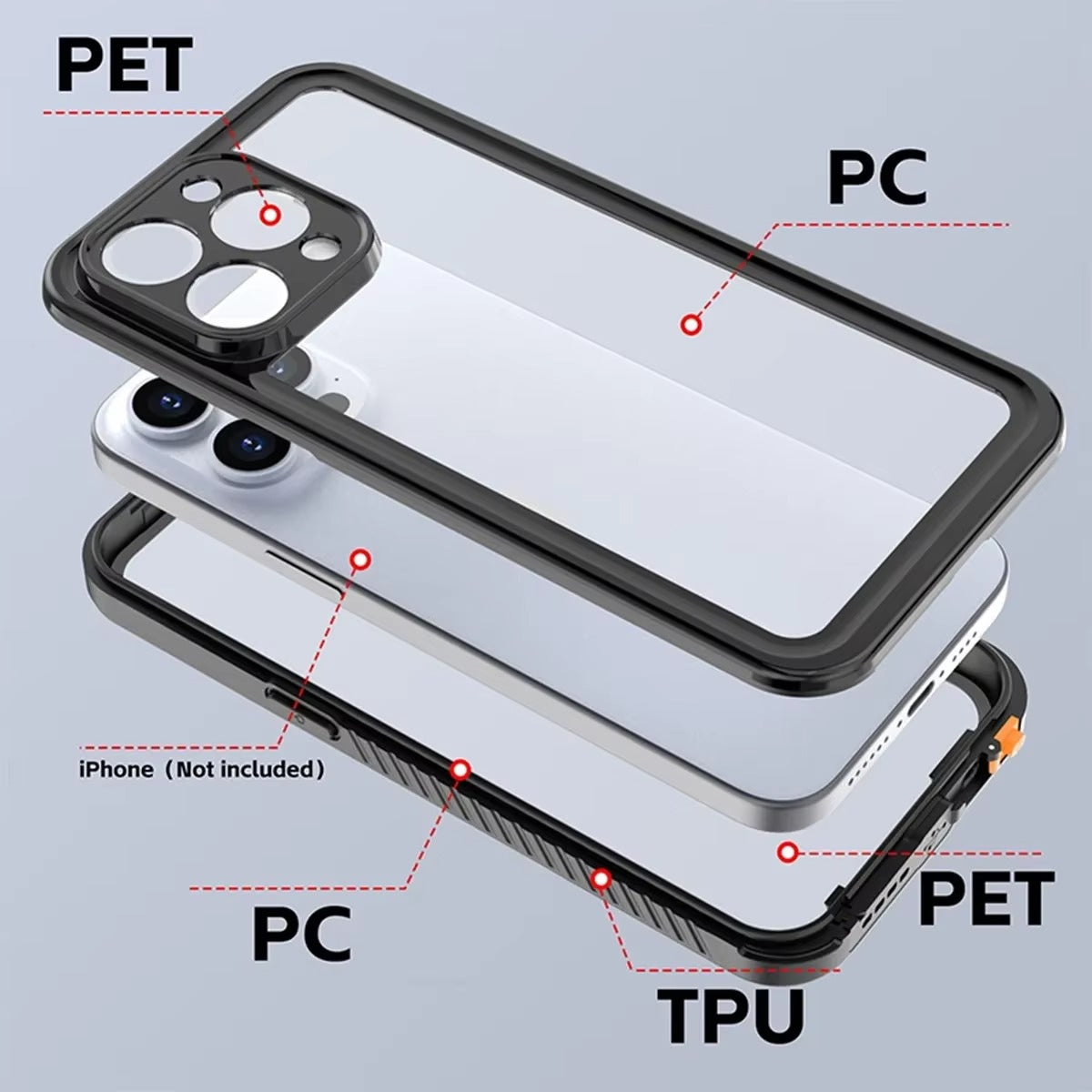 High Quality Apple iPhone Case MagSafe Compatible, Camera Lens & Screen Protection, Cover with IP68 360 Waterproof Shield