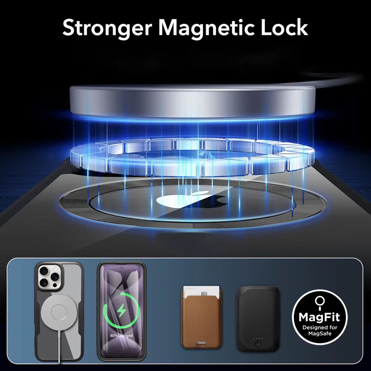 Luxury Apple iPhone Case MagSafe Compatible Ultra Thin Magnetic All Around Protection Cover with Double Touch Clear Design