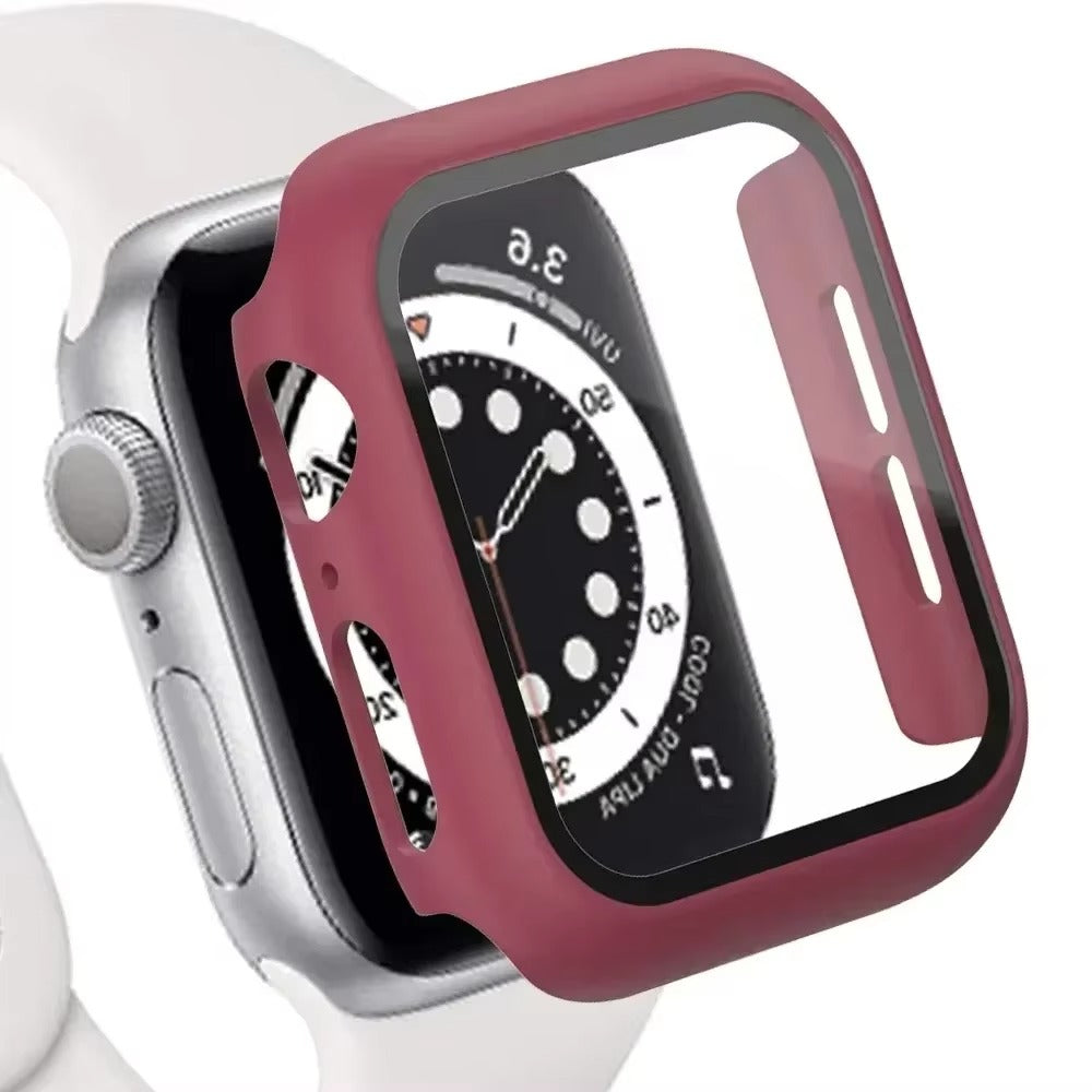 Tempered Glass Screen Protector Case – Full Cover Shockproof Bumper with Ultra-Clear Touch Glass, Compatible with 38mm to 45mm Smartwatches