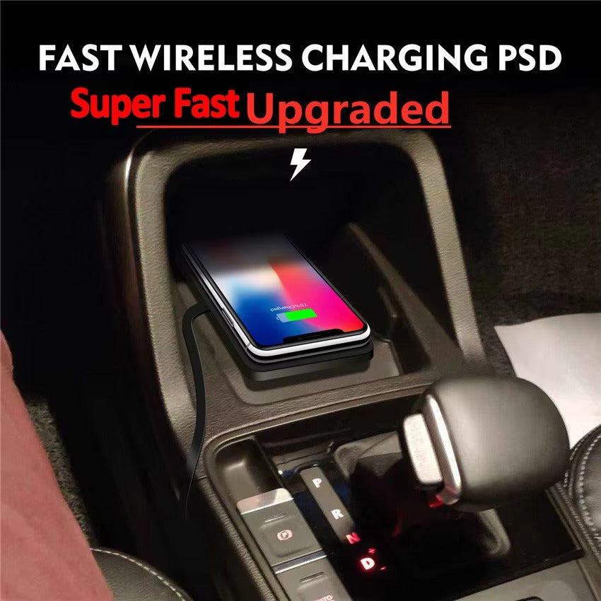 Premium, Wireless Car Charger, with Silicone, Anti-Slip Pad, Fast Charging, Cradle Dock, for iPhone, Smartphones, Car Dashboard