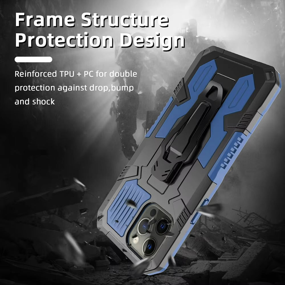 Robust Apple iPhone Case, MagSafe Compatible, Camera Lens & Screen Protection, Ultra Thin, Shockproof, Magnetic Full All Around Cover – Heavy Duty Belt Clip Case with Kickstand & Hard Rubber Back