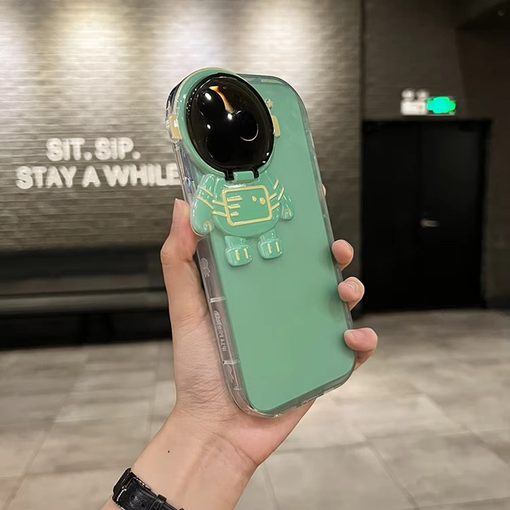 Premium Apple iPhone Case, MagSafe Compatible, Camera Lens and Screen Protection, Ultra Thin, Shockproof, Magnetic, Full All Around Protection, Astronaut Stand Clear Cover