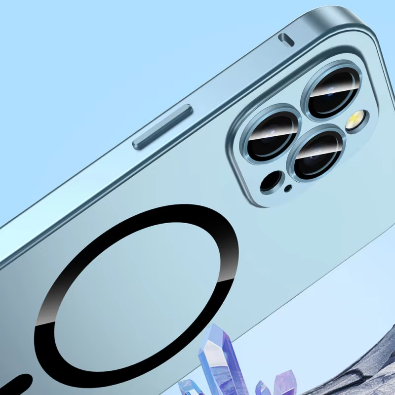 Luxury Apple iPhone Case, MagSafe Compatible, Camera Lens & Screen Protection, Ultra Thin, Shockproof, Magnetic Full All Around Cover – Metal Frame Case with Aluminum PC Back Panel for Sleek Durable Protection