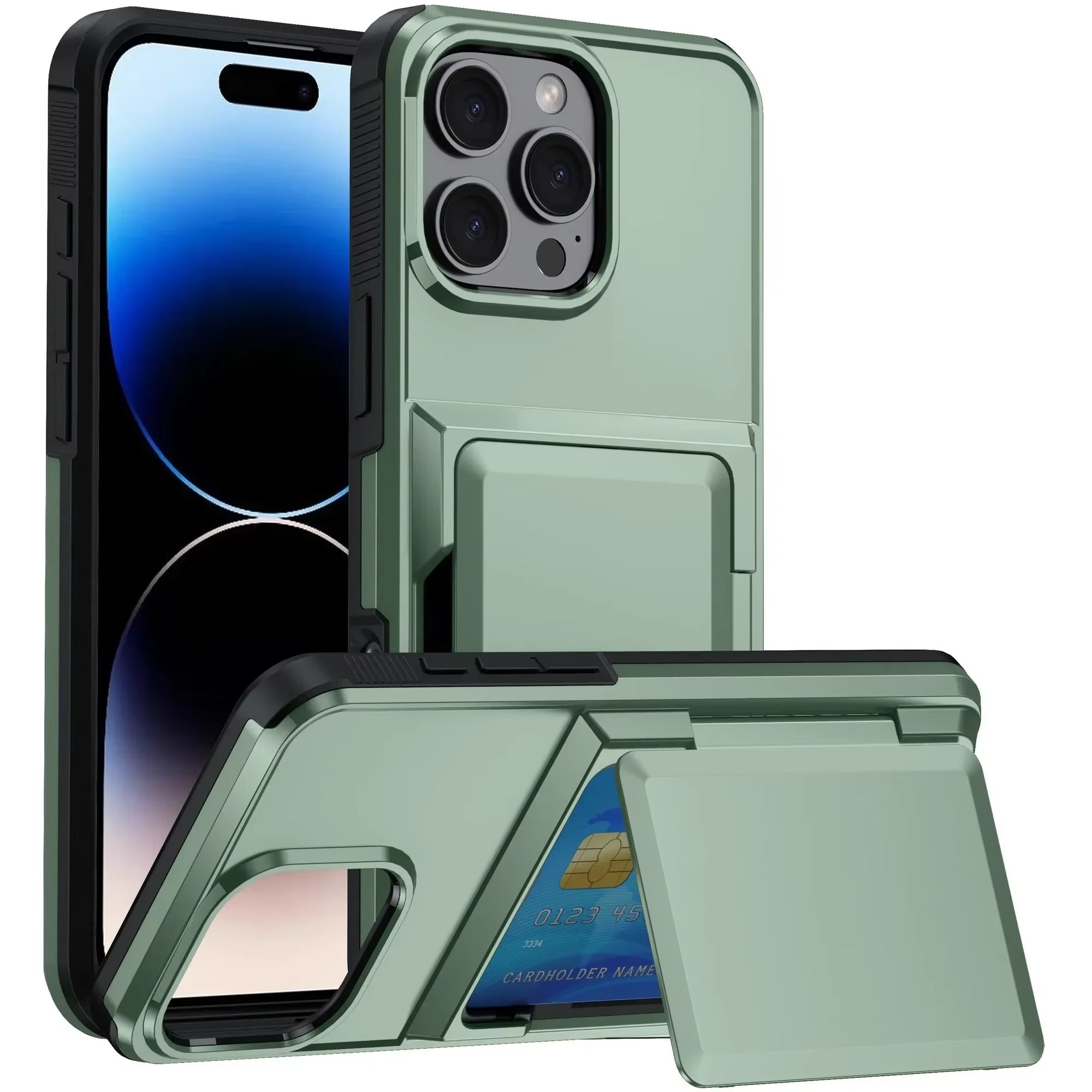 Robust Apple iPhone Case, MagSafe Compatible, Camera Lens and Screen Protection, Ultra Thin, Shockproof, Magnetic, Full All Around Protection, Wallet Card Holder Cover