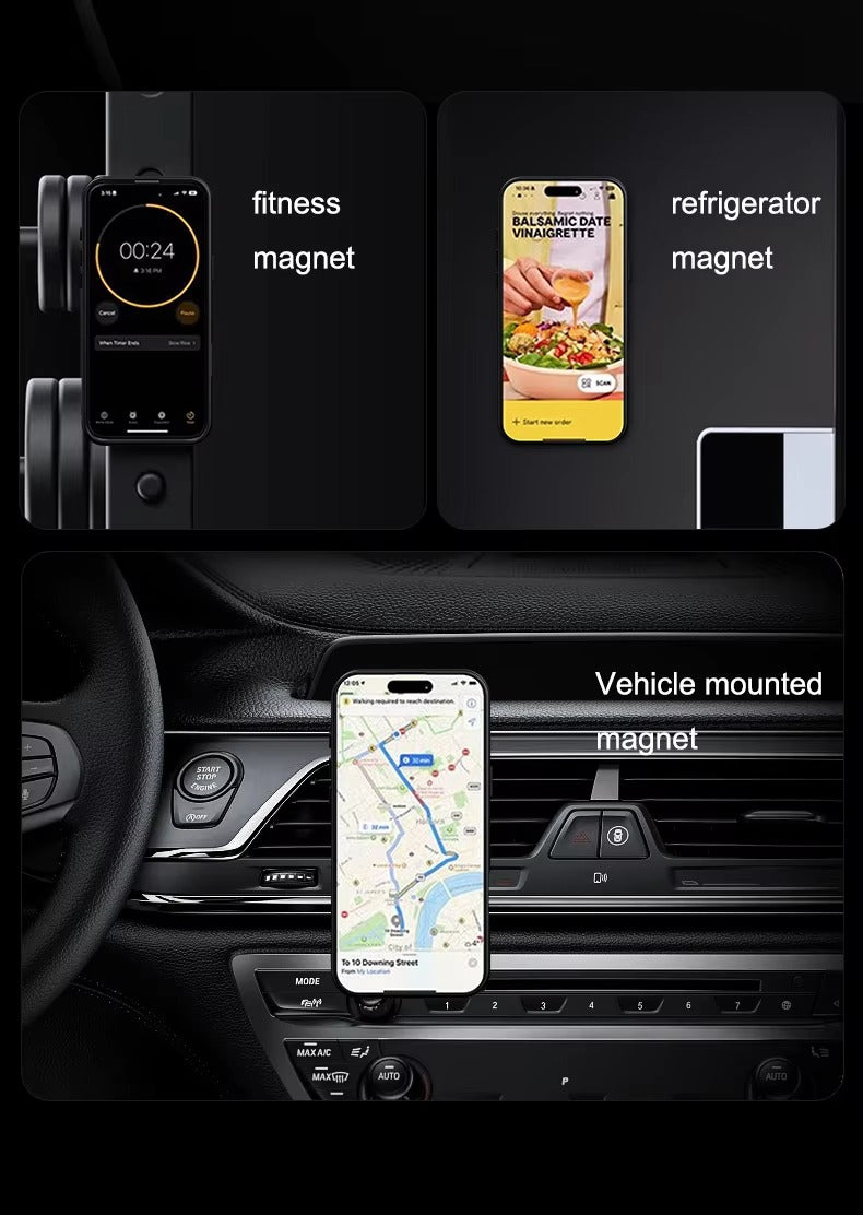 Luxury Apple iPhone Case MagSafe Compatible, Camera Lens & Screen Protection, Cover with 360° Ring Stand & Frosted Finish