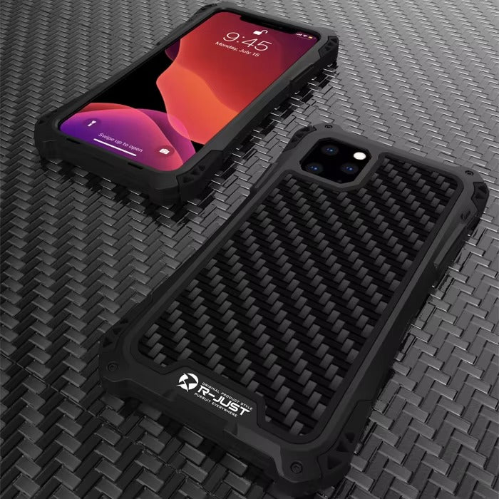 Robust Apple iPhone Case, MagSafe Compatible, Camera Lens & Screen Protection, Ultra Thin, Shockproof, Magnetic Full All Around Cover – Hard Metal Armor Case with Aluminum Alloy & TPU Silicone Shockproof Design