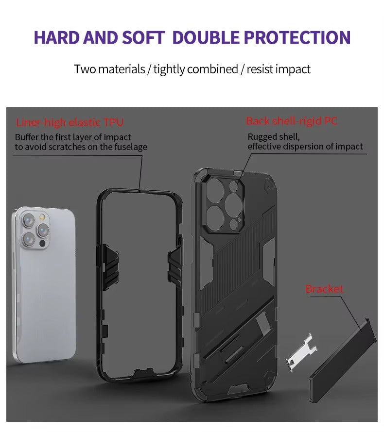 Robust Apple iPhone Case, MagSafe Compatible, Camera Lens and Screen Protection, Ultra Thin, Shockproof, Magnetic, Full All Around Protection, Armor Kickstand Cover