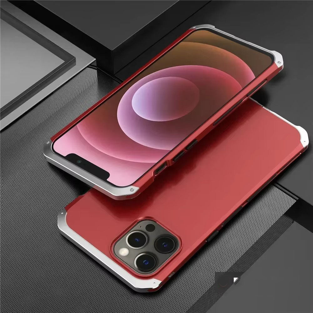 Robust Apple iPhone Case, MagSafe Compatible, Camera Lens & Screen Protection, Ultra Thin, Shockproof, Magnetic Full All Around Cover – Metal Armor Case with Aluminum + PC Shell for Rugged Full-Body Protection