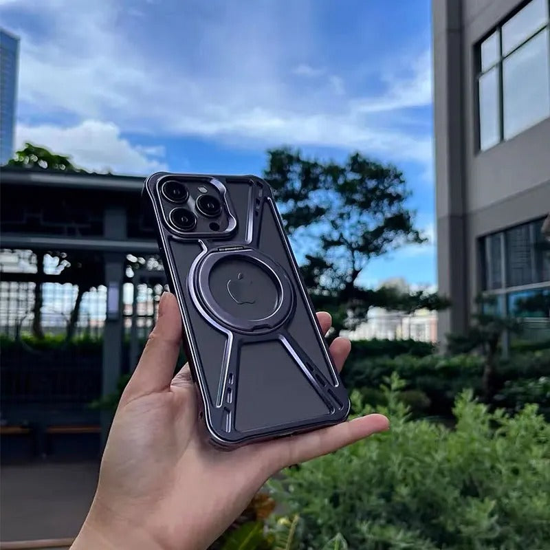 High Quality Apple iPhone Case, MagSafe Compatible, Camera Lens & Screen Protection, Ultra Thin, Shockproof, Magnetic Full All Around Cover – Aluminum Alloy Anti-Fall Case with Invisible Bracket & Metal Frame Design