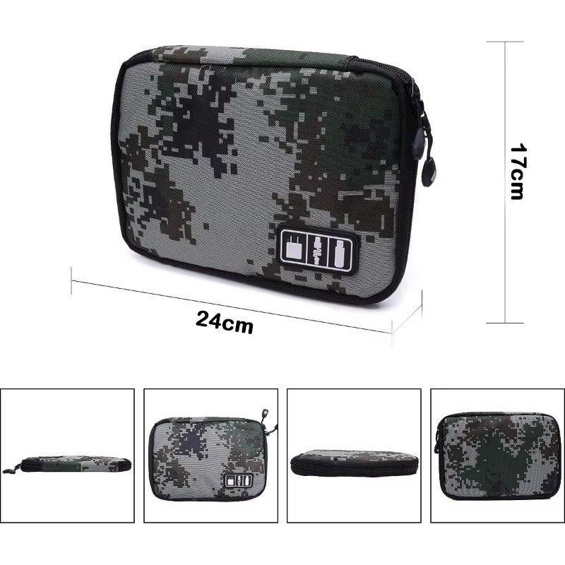 Premium Waterproof Travel Organizer Bag for Laptop Accessories – Compact Storage Case for External Hard Drive, Chargers, Cables, Headphones, SD Cards, U-Disk, Power Bank