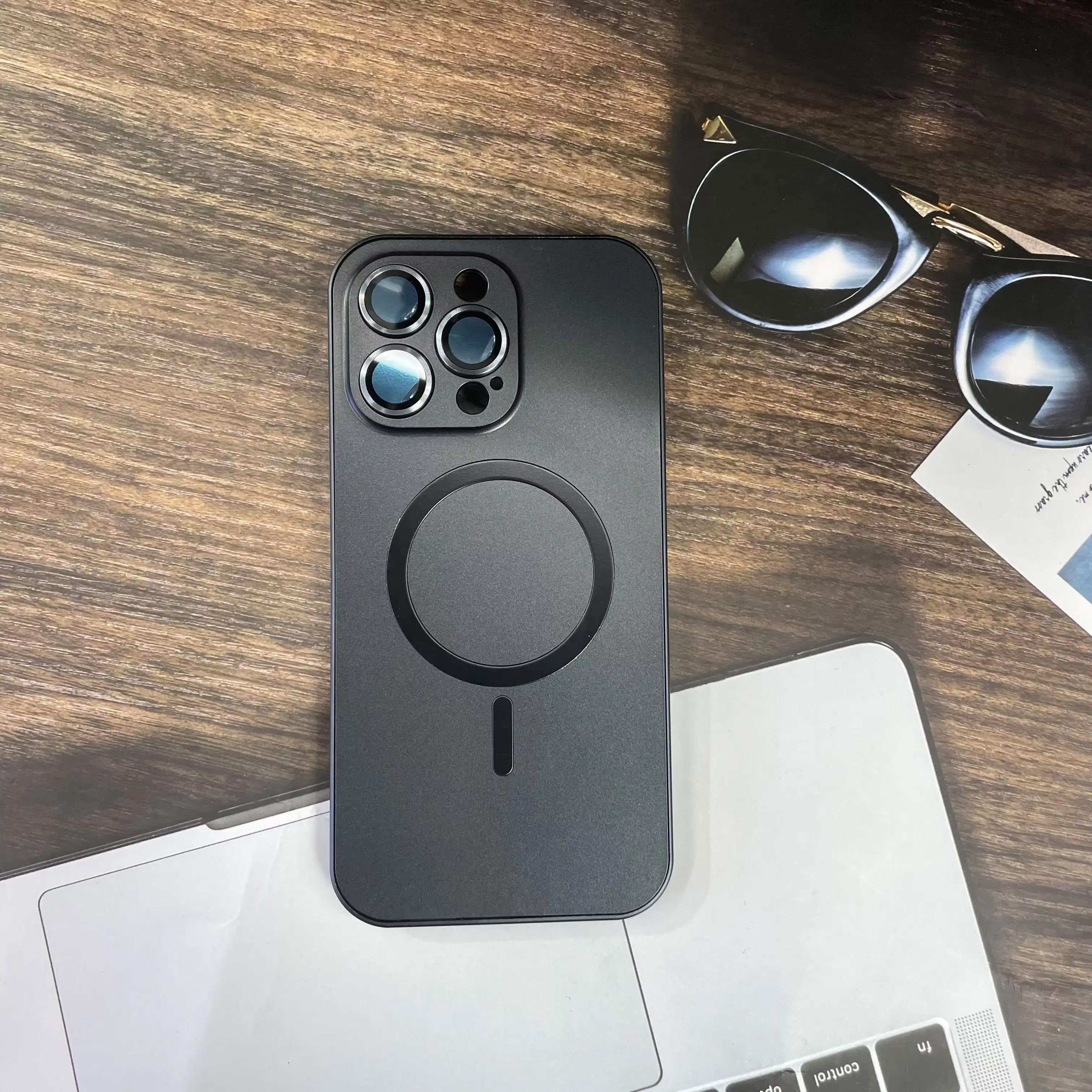 Premium Apple iPhone Case, MagSafe Compatible, Camera Lens & Screen Protection, Ultra Thin, Shockproof, Magnetic Full All Around Cover – Aluminum Metal Frame Case with Hard PC Back for Stylish Impact Protection