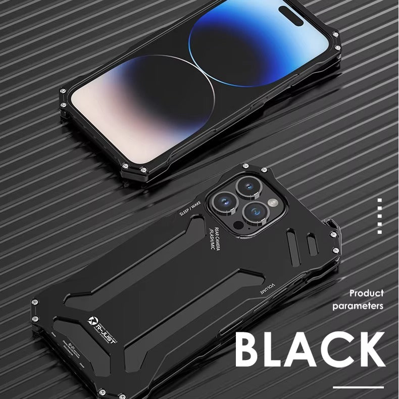 High Quality Apple iPhone Case, MagSafe Compatible, Camera Lens & Screen Protection, Ultra Thin, Shockproof, Magnetic Full All Around Cover – Hard Aluminum Metal Case with Shockproof Protection & Durable Design