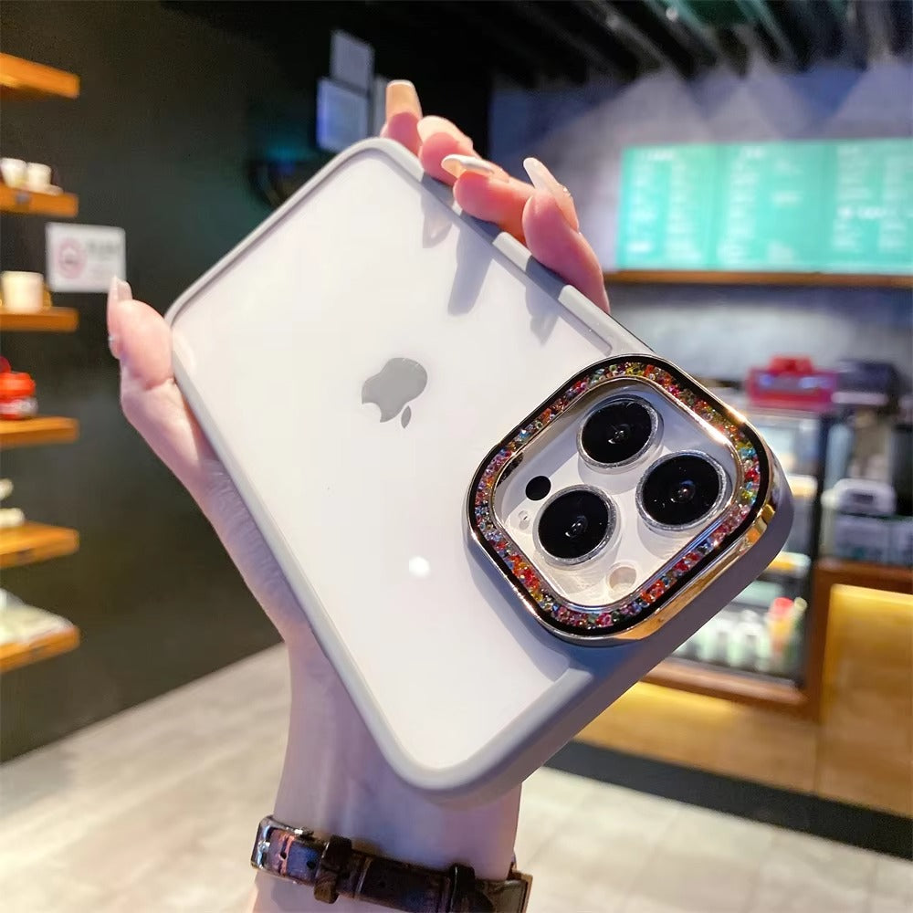 Luxury Apple iPhone Case, MagSafe Compatible, Camera Lens & Screen Protection, Ultra Thin, Shockproof, Magnetic Full All Around Cover – Glitter Diamond Transparent Armor Case with Enhanced Camera Protection