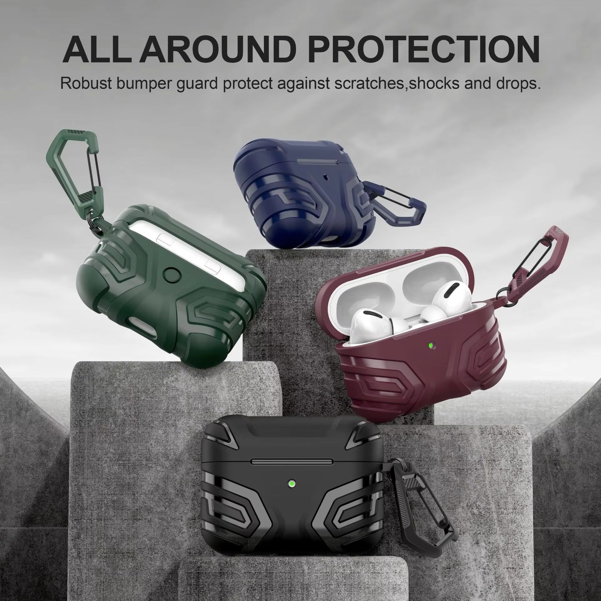 Shockproof Protective Case for AirPods Pro 2, 3 – Wireless Bluetooth Earphone Cover for Apple AirPods, Durable Anti-Drop Shell, Compatible with Pro Series