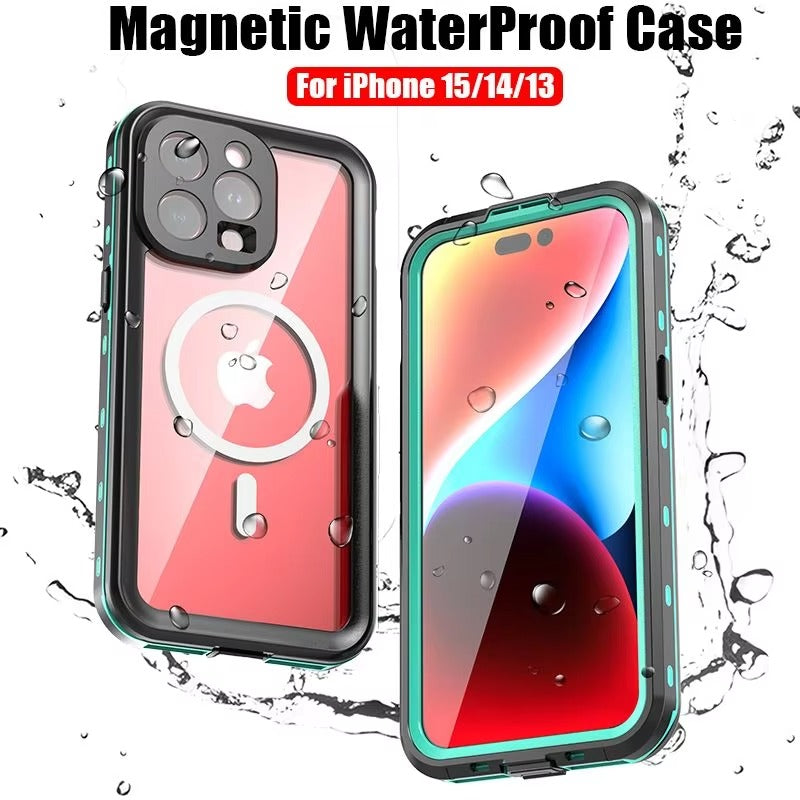 Robust Apple iPhone Case MagSafe Compatible, Camera Lens & Screen Protection, Cover with IP68 Waterproof Stand Design
