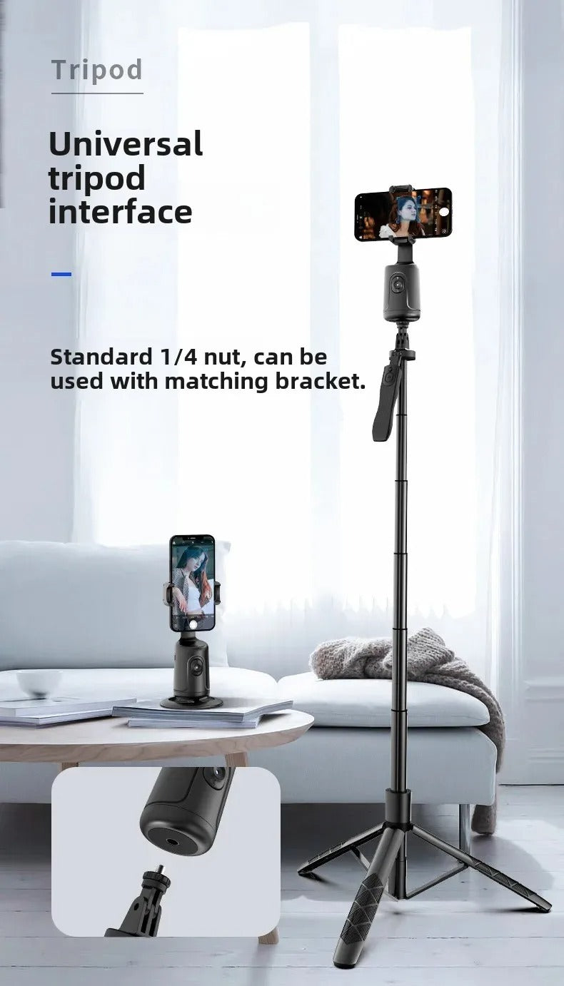 High Quality AI Face Tracking Phone Tripod Stand – 360° Rotation, No App Needed, Auto Follow, Stabilizer, Smart Camera Holder for Vlog & Live