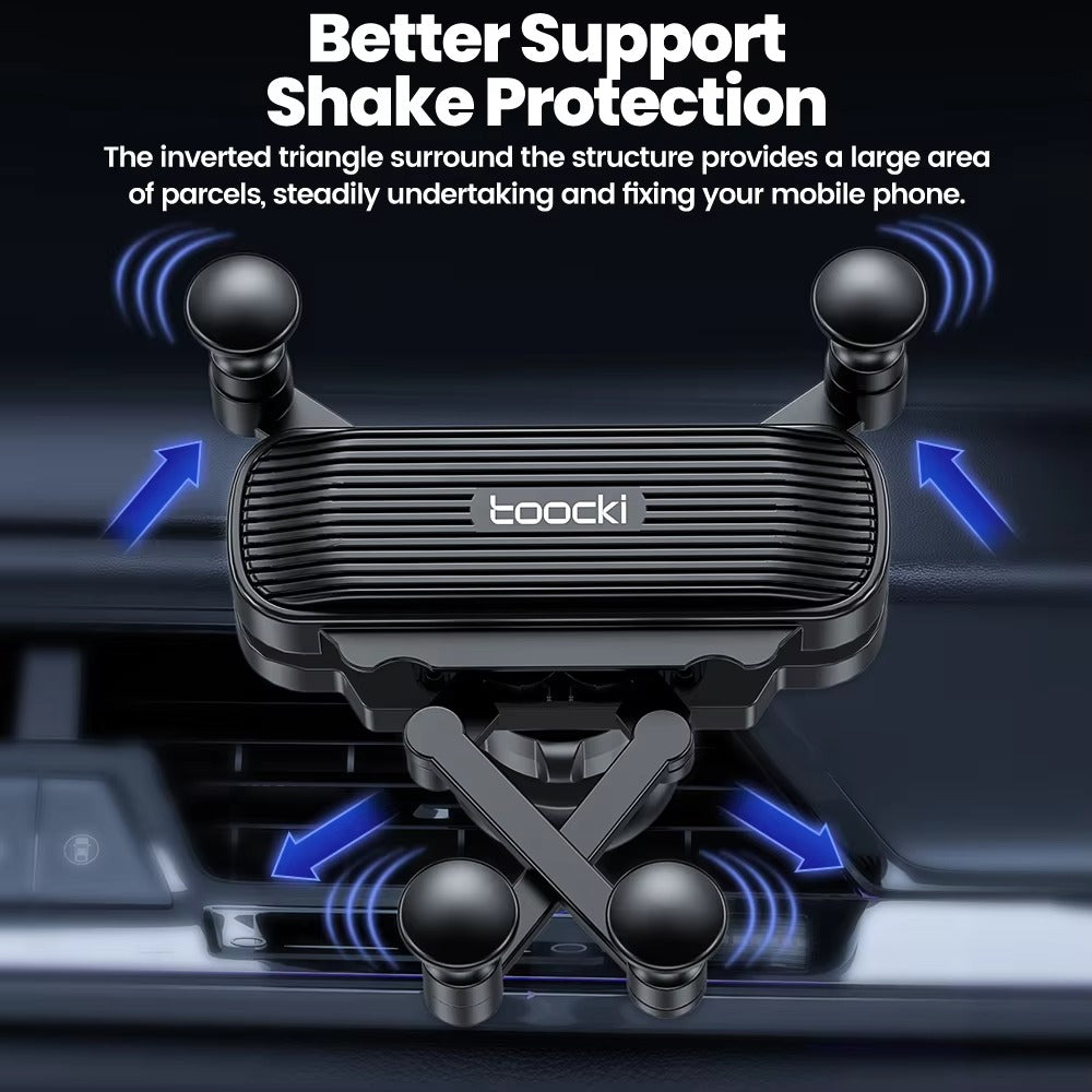 Premium Gravity Car Phone Holder – Dashboard & Air Vent Mount, Auto Lock Bracket, 360° Rotation, Anti-Slip, Universal Fit for 4.7-7" Smartphones