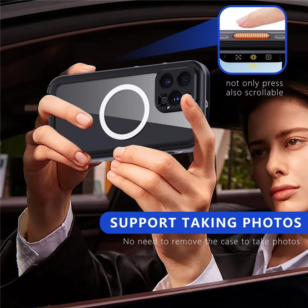 High Quality Apple iPhone Case MagSafe Compatible, Camera Lens & Screen Protection, Ultra Thin Shockproof Magnetic Full All Around Protection Cover with IP68 Snowproof Design