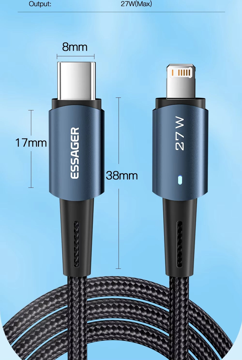 Premium, USB-C to Lightning Cable – 20W Fast Charging Wire for iPhone, iPad, MacBook, Type-C to Lightning Data Cable