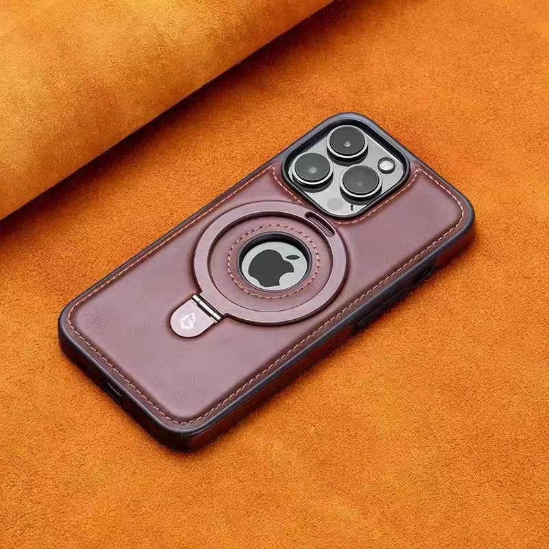 Luxury Leather Apple iPhone Case, MagSafe Compatible, Ultra Thin Magnetic Shockproof Full Protection