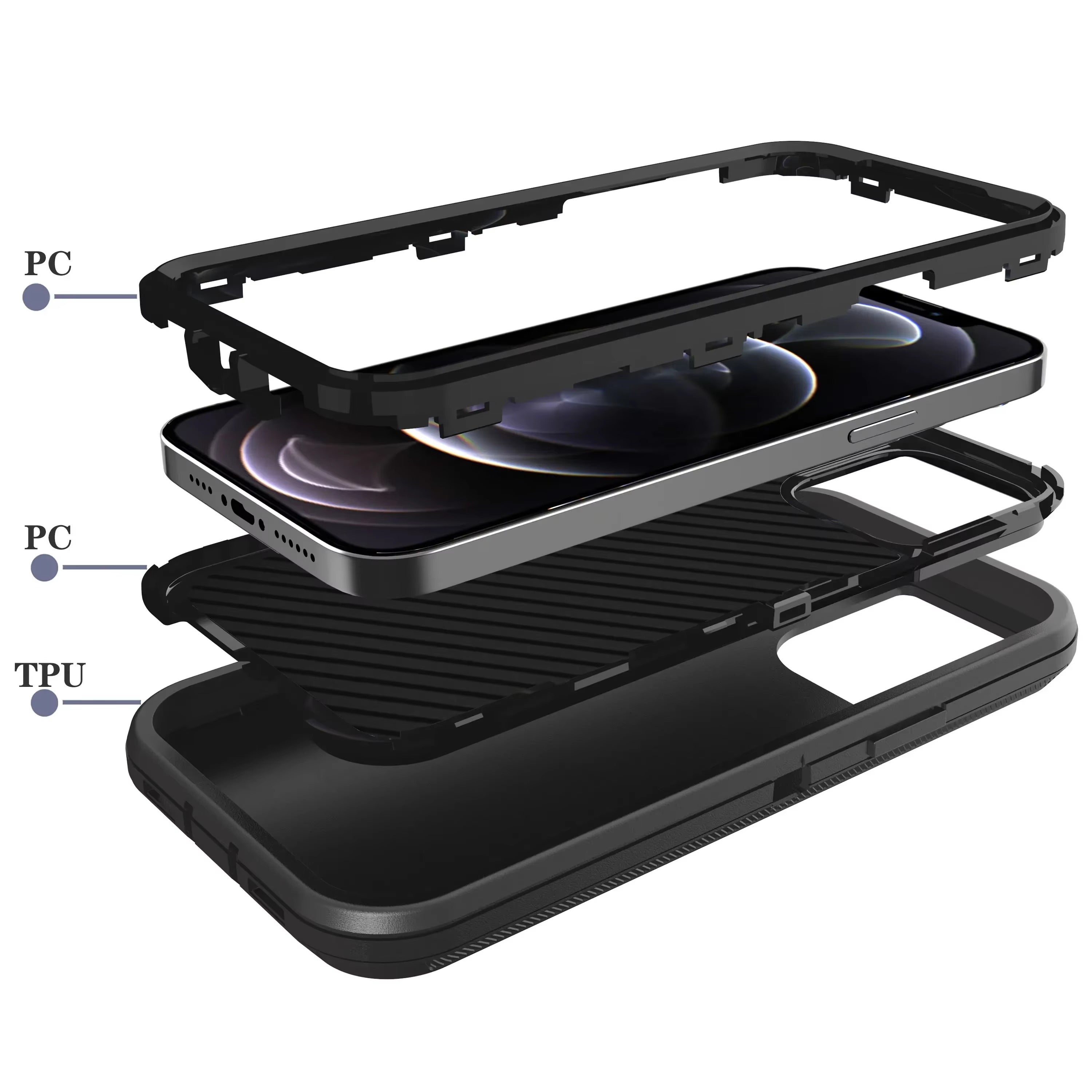 Robust Apple iPhone Case, MagSafe Compatible, Camera Lens and Screen Protection, Ultra Thin, Shockproof, Magnetic, Full All Around Protection, 3-in-1 Belt Clip Armor Cover