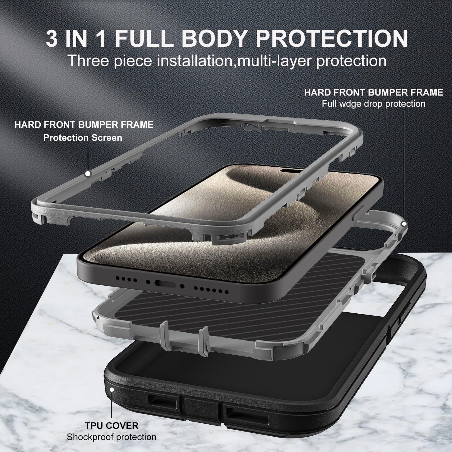 Heavy-Duty Shock Absorption iPhone Case – Full-Body Protective Silicone Rubber Cover for iPhone Models