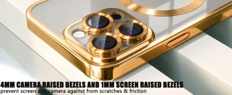 Luxury Magnetic Magsafe Phone Case – Wireless Charging, Transparent Electroplated Shockproof Cover,