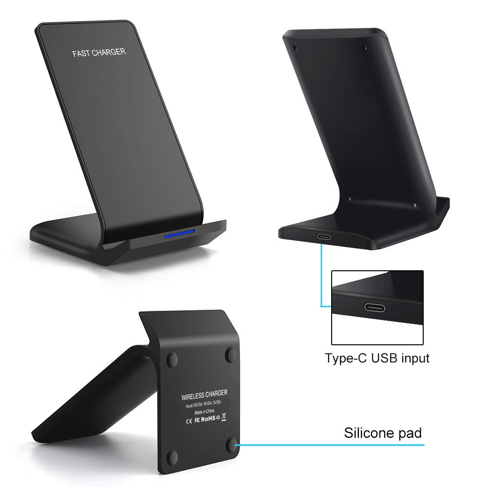 Premium 100W Wireless Charger Stand Fast Charging Station Pad for Apple iPhone, iOS, Android Smartphones – Type-C, Qi Dock, Dual Coil, Safety Features