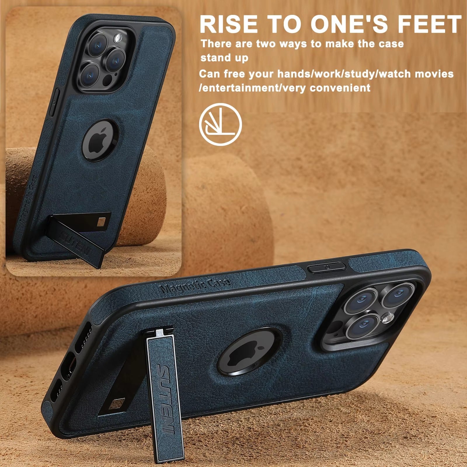 Luxury Apple iPhone Case MagSafe Compatible, Camera Lens Protection, Screen Protection Leather Design, Case for iPhone