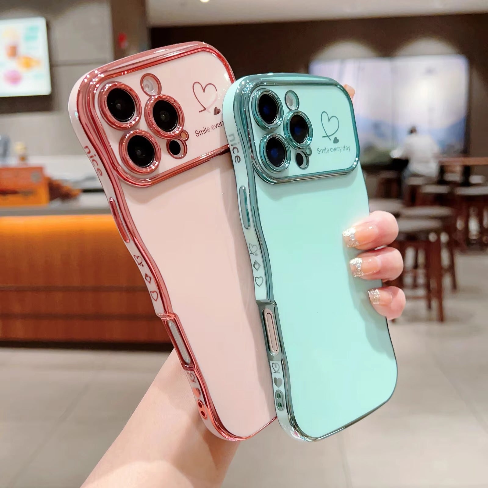 Luxury Apple iPhone Case MagSafe Compatible, Camera Lens & Screen Protection All Around Protection Cover with Heart Design