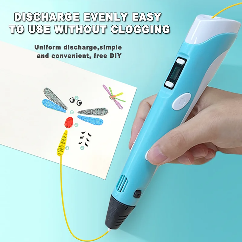 Creative 3D Drawing Pen for Kids – LCD Printing Pen with 50M PLA Filament, Safe DIY Toy for Art & Crafts, Ideal Birthday