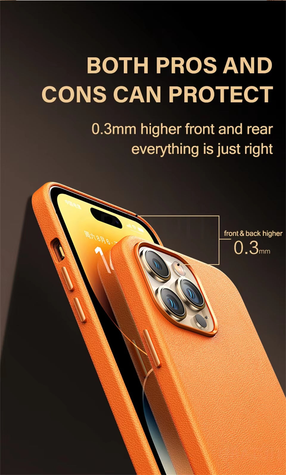 Premium Genuine Leather iPhone Case – 360° Full Protection, Luxury Armor Shell, Stylish & Durable Back Cover Case for iPhone