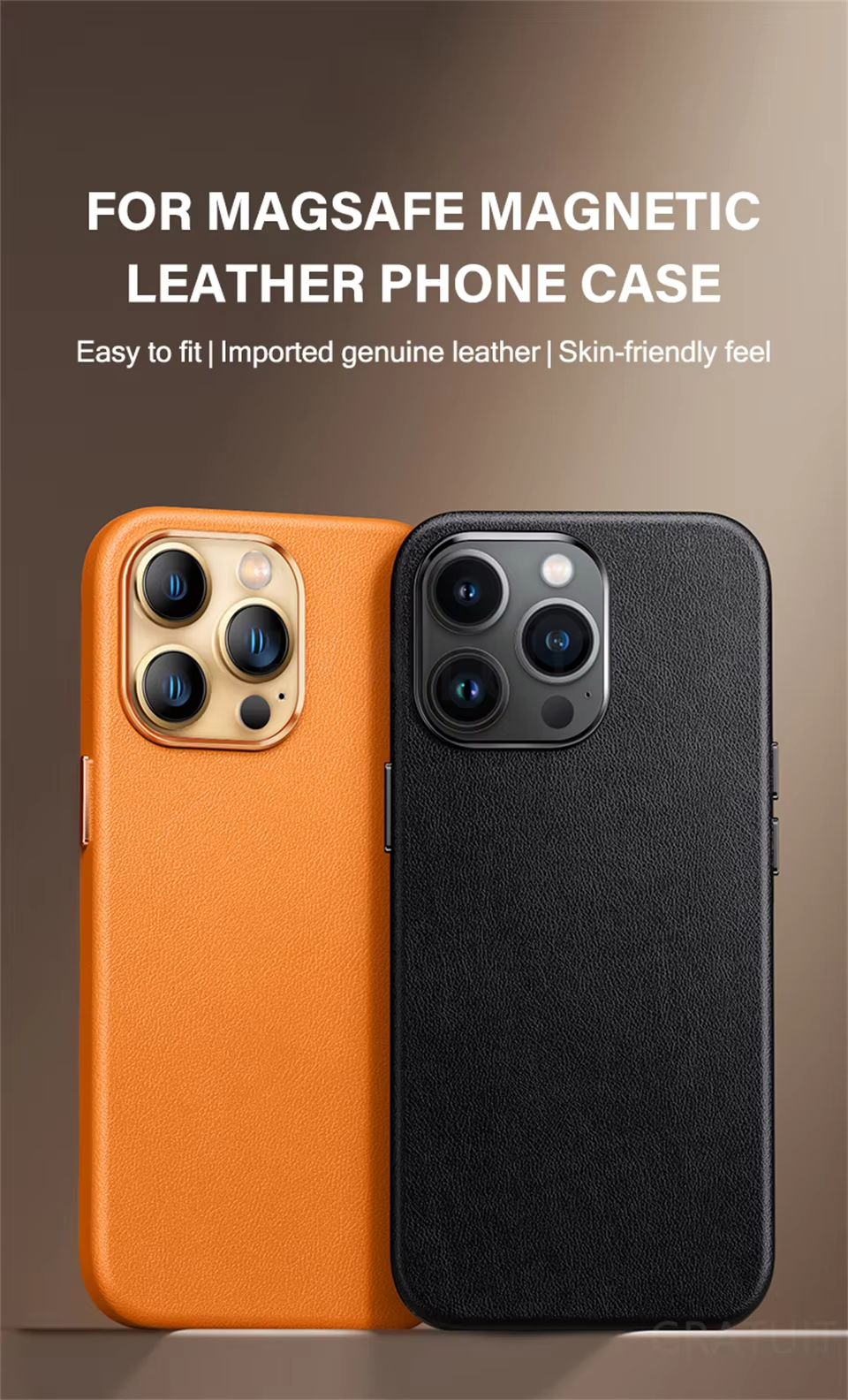 Premium Genuine Leather iPhone Case – 360° Full Protection, Luxury Armor Shell, Stylish & Durable Back Cover Case for iPhone